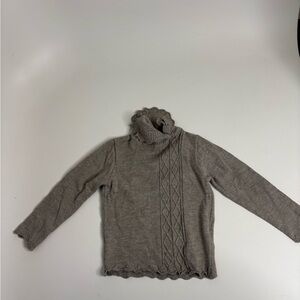 Mayoral Chic Taupe Ruffle Knit Sweater | Toddler 2Y Made in Portugal